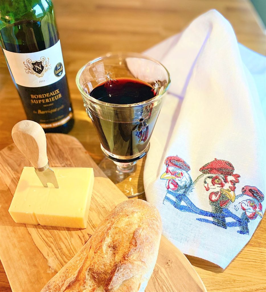 Baguette, Wein, Käse, Frankreich