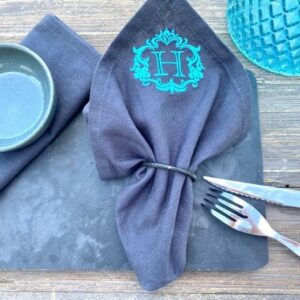 leinenserviette mit monogramm