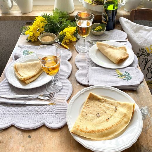 tischsets platzsets leinen gestickt