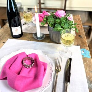 serviette leinen pink