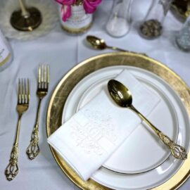 Serviette Leinen Monogramm im Rahmen Grenoble