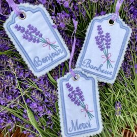 Französisches Geschenkanhänger- Set mit Lavendel