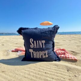 Maritimer Kissenbezug mit Fransen Saint Tropez