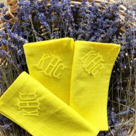 Serviette Leinen mit Monogramm  Le Thoronet