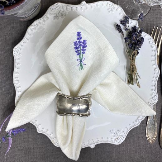 Serviette Leinen Lavendel – Bild 4